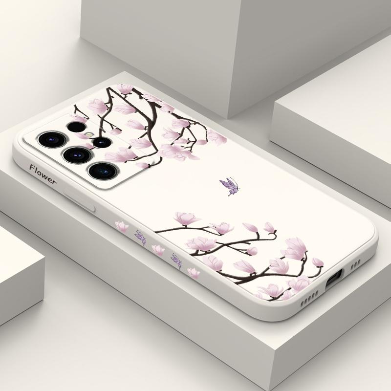 Flower Branch Dance Phone Case For Samsung Galaxy S25 S24 S23 S22 S21 S20 Ultra FE S10 S10E Plus Note 20 Ultra Silicone Cover