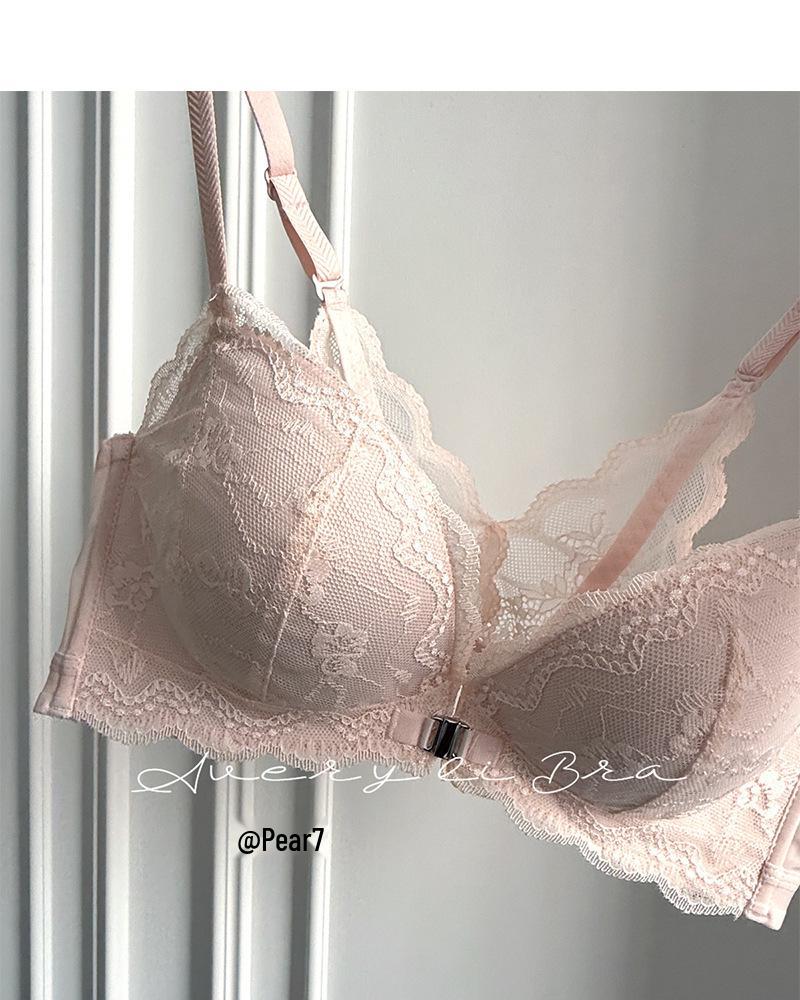 Wąska Aleja Francuska Koronka Przednie Zapięcie Push-Up Biustonosz dla Małych Biustów - Podkreśla, Unosi i Wspiera z Seksownym Designem Pleców.