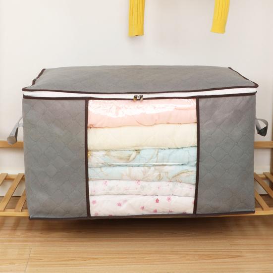 Clothes Storage Bin Foldable Storage Bag with Dual Zippers Closet Organizer with Handles for Clothing Blanket Comforters Bed Sheets Pillows