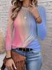 2026 New Women's Fashionable and Elegant Top with Asymmetrical Color Blocking, Modern Artistic Design for Everyday Wear