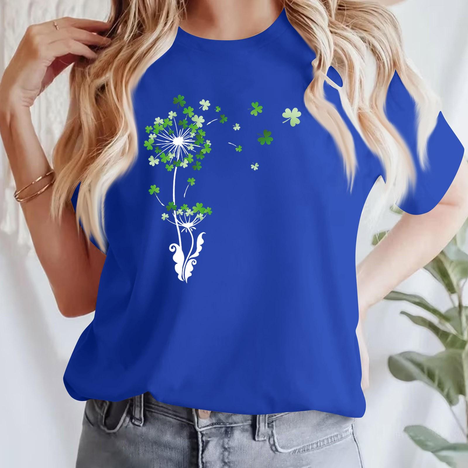 

Женская повседневная футболка с принтом, пуловер с круглым вырезом, топ с короткими рукавами XL