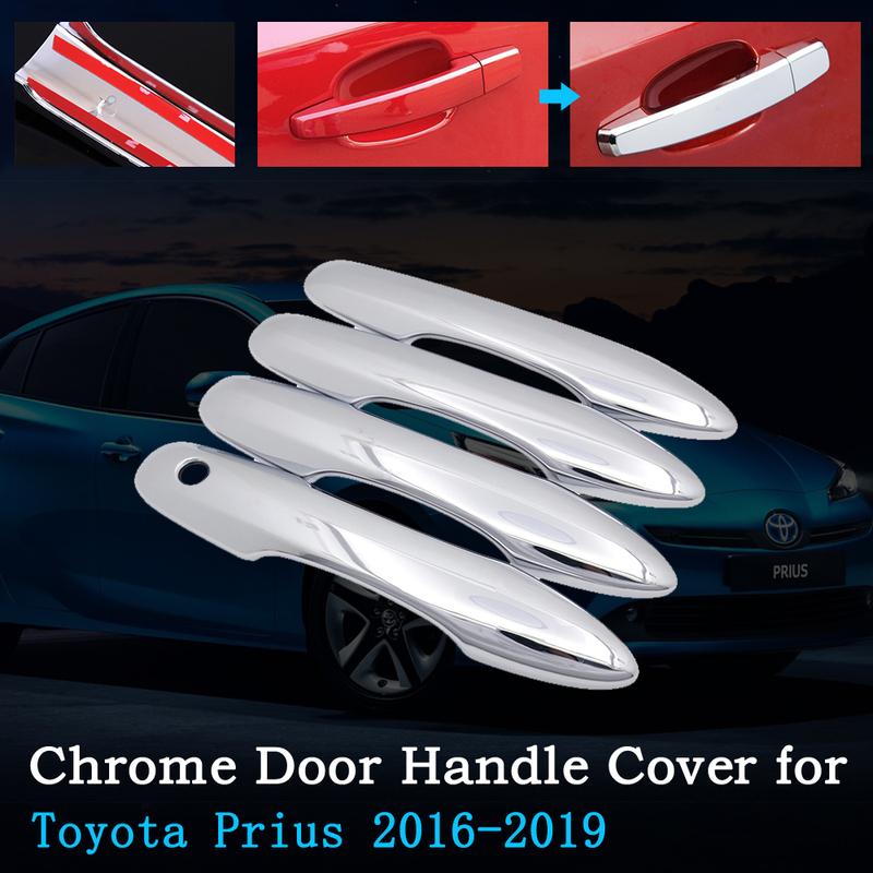 Chrome Car Door Handle Cover for Toyota Prius MK4 XW50 50 2016~ Luxury Covering Trim Set Exterior Car Accessories 2017 2018