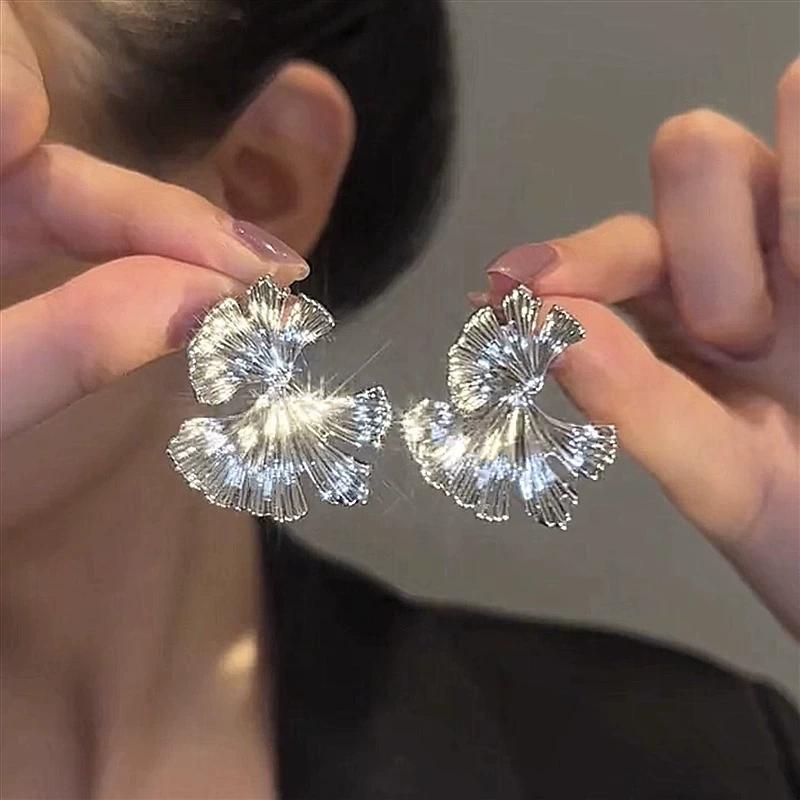 925 Silver Vintage Earrings For Women Trendy Simple Bump Flower Earring Jewelry Prevent Allergy Party Accessories Gift