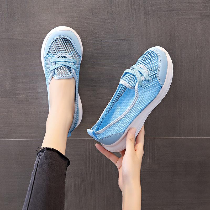 Set feet lazy shoes hollow summer casual women's shoes new casual shoes low-top flat-soled walking shoes