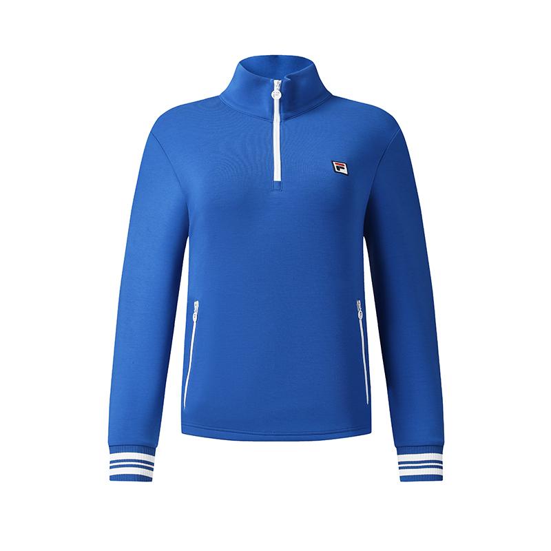 New FILA TENNIS Sweatshirt Women's Golden Diamond Blue A11W543223FRB