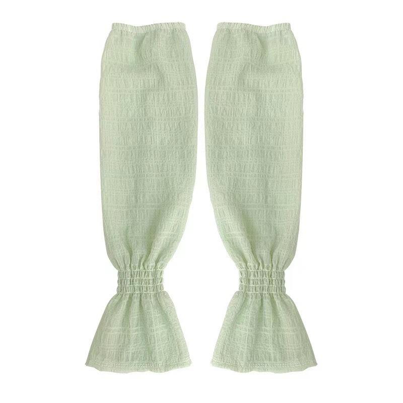 Summer Ice Silk Long Sleeves Anti-Sunburn Arm Cover Women Anti-UV Cycling Arm Sleeve Fingerless Outdoor Girl Loose Lace Sleeves