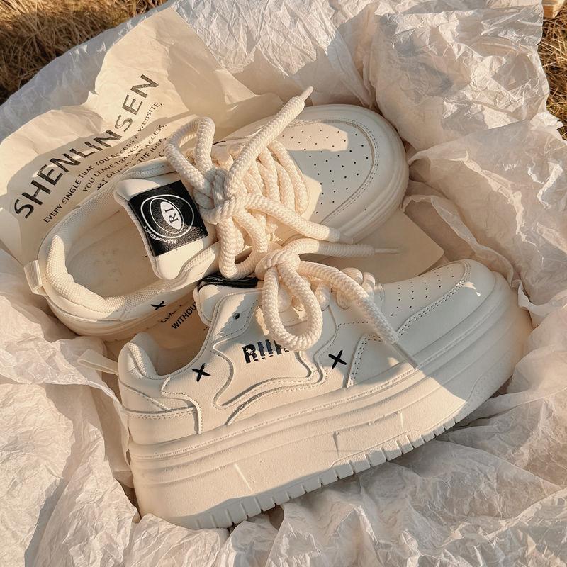 Original niche platform white shoes women's 2025 new spring platform canvas shoes casual board shoes sports shoes single shoes