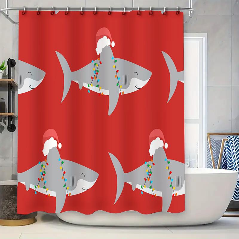 

Red White Gold Flower Shower Curtain Decorative Printed Bath Rug Mat Waterproof Bathroom Accessories Set Home Decoration (Item # W60H190(CM)-1 Pcs