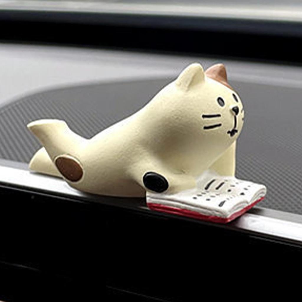 Gerinkoken Cat Car Dashboard Decoration, Cat Figure Car Decoration, Resin Cat Figurine for Vista