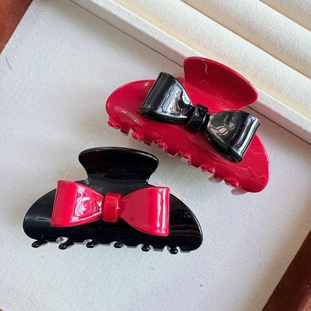 Headdress Bow Hair Claw Korean Style Acetate Shark Clip Fashion Bowknot Claw Clip  Daily
