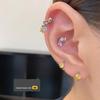 Lucky Star Pendant Cartilage Studs with Colorful Stones - Stylish and Versatile Ear Jewelry