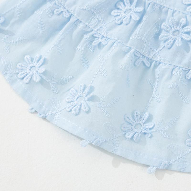 Spring and summer thin daisy skirt lace collar cat and dog clothing two-legged casual wear