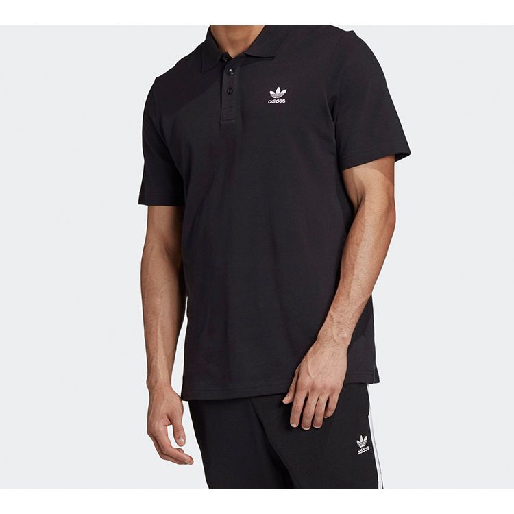 Adidas Originals Trefoil Casual Sports Short Sleeve Polo Men Tops Black GD2551