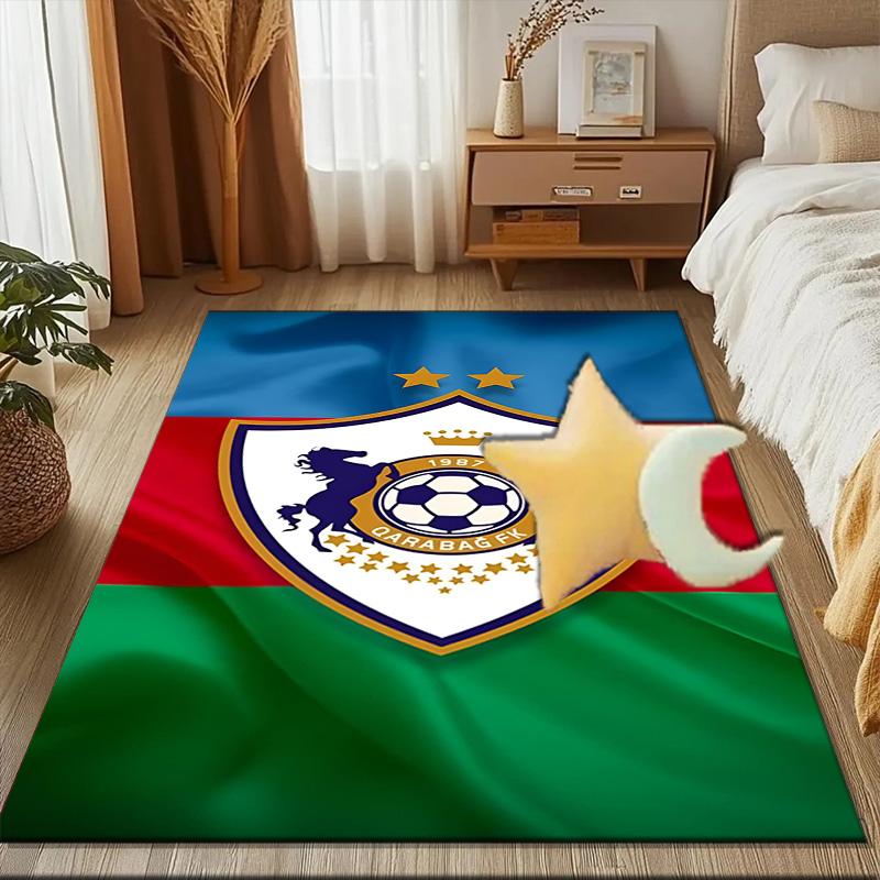Qarabag Soccer Team Crest Design Rug Office Floor Mat - Machine Washable for Bedroom, bedroom, livingroom, Room Decor Fan Gifts Christmas