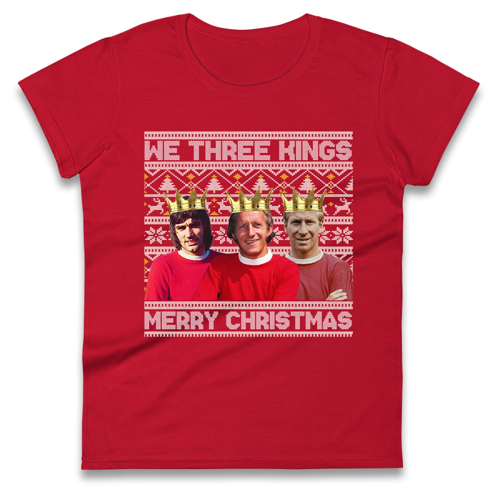 Denis Law Bobby Charlton George Best Christmas Football Womens T Shirt Mens Tops Tees Unisex Manchester United Top 4XL