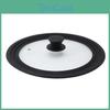 Heat Glass Lid Round Pot Resistance Silicone Rim Universal Kitchen Pan Cover For 24cm 26cm 28cm