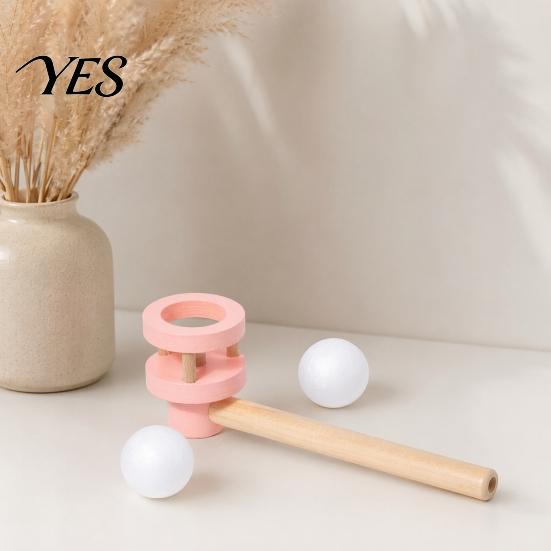 Kids Floating Ball Toy Blow Toy, Suspension Blowing Wooden Pipe for Child Lung Capacity Training, Educational Boys Girls Exercise