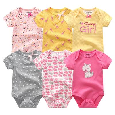 6 pezzi/lotto tute per neonato maniche corte vestiti per bambini tute per bambini con o-collo