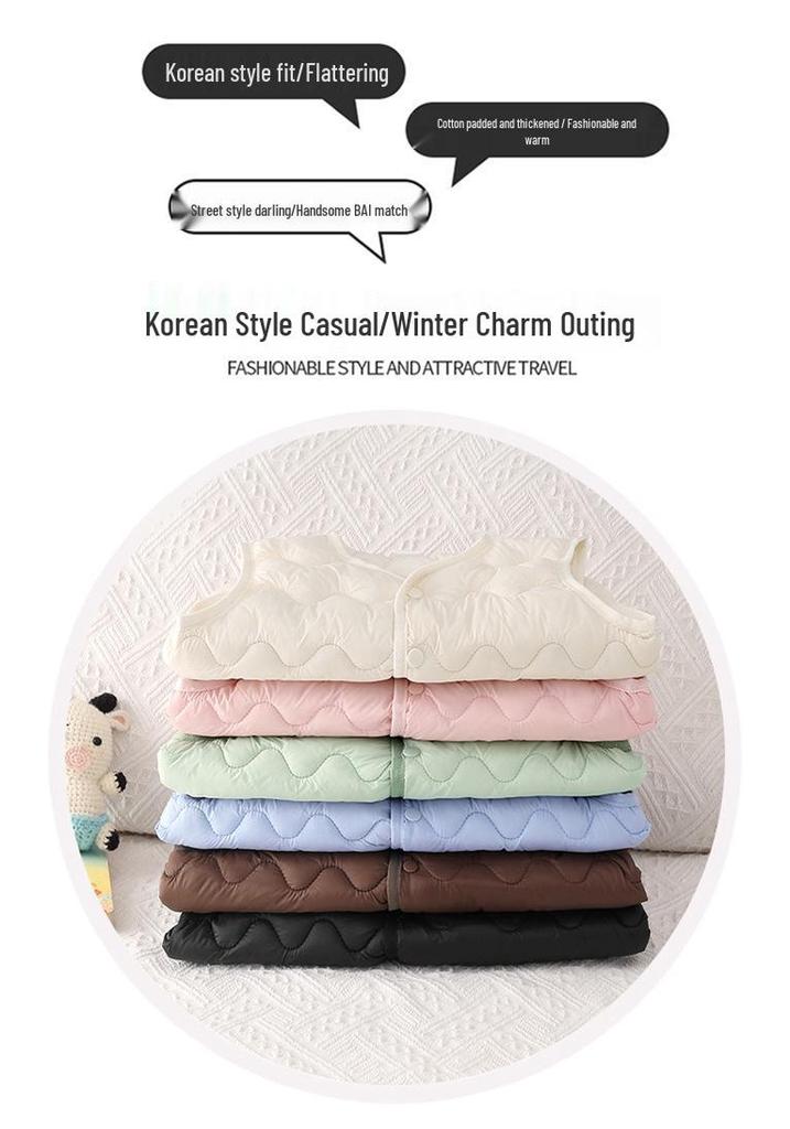 Children's Cotton Vest: Slim Fit, Warm & Thickened for Boys and Girls - Autumn/Winter Wear for Small and Medium Kids.