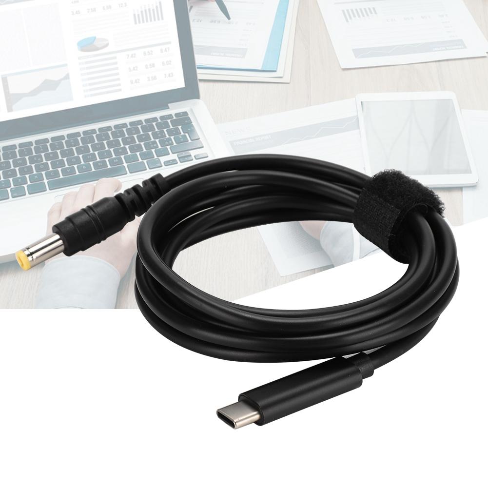 90W 19V 20V TypE C Male to 5.5mm x 2.5mm Male Straight Head Adapter Cable with PD Chip