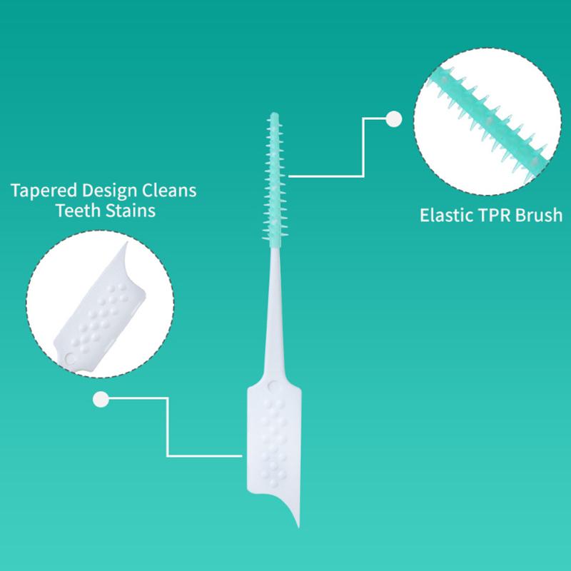 40Pcs Interdental Silicone Brushes Dental Toothpicks Cleaning Brush With Thread Oral Cleaning Tool
