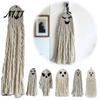 Handmade Cotton Rope Ornament Ghost Hanging for Halloween, Indoor Outdoor Unique Halloween Gift Friends Pendent Front Door Window Wall Yard