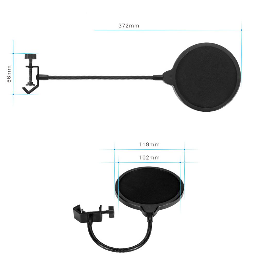 Microphone Filter Cover Dual Layered Mic Windscreen Isolation for Vocal Recording NEW