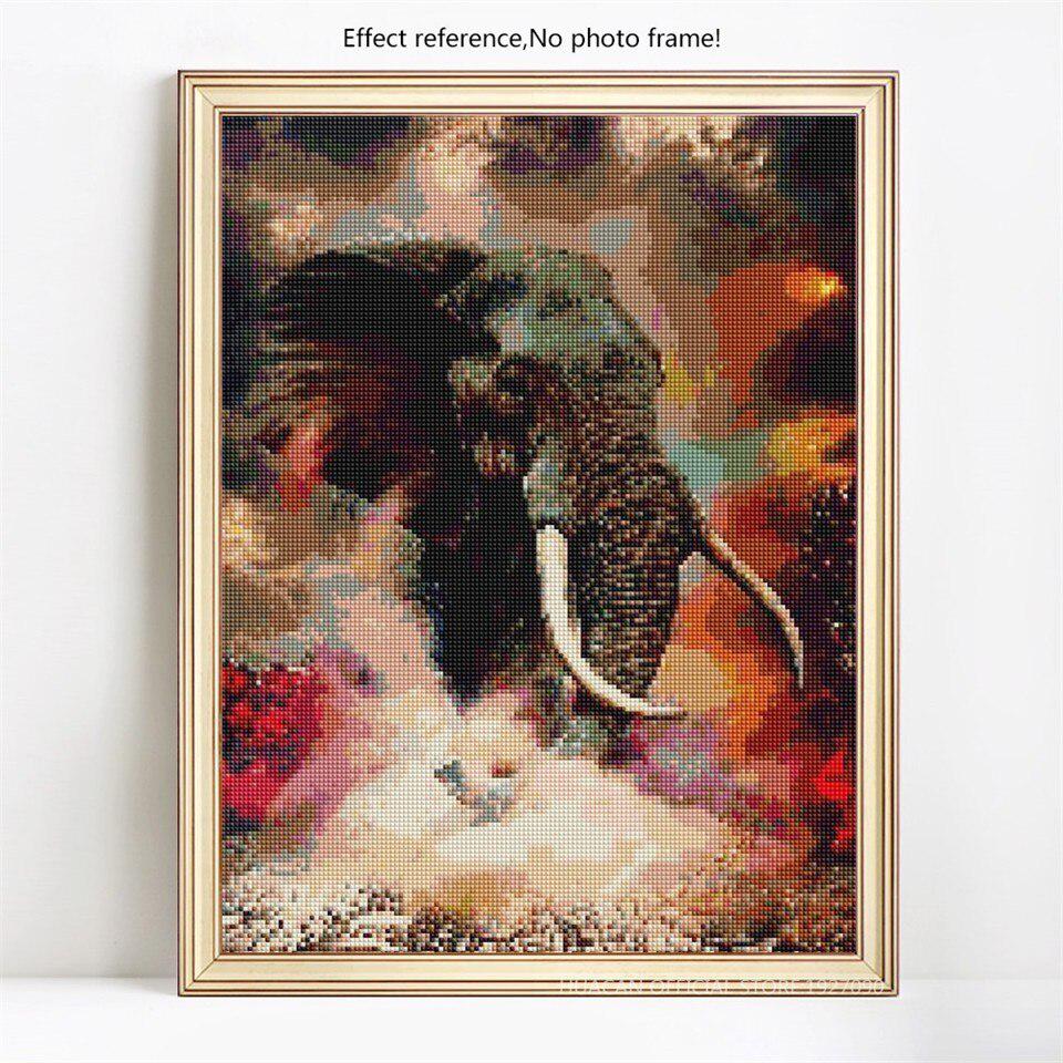 Full Round Diamond Embroidery Full Display Animal Diamond Painting Elephant Cross Stitch