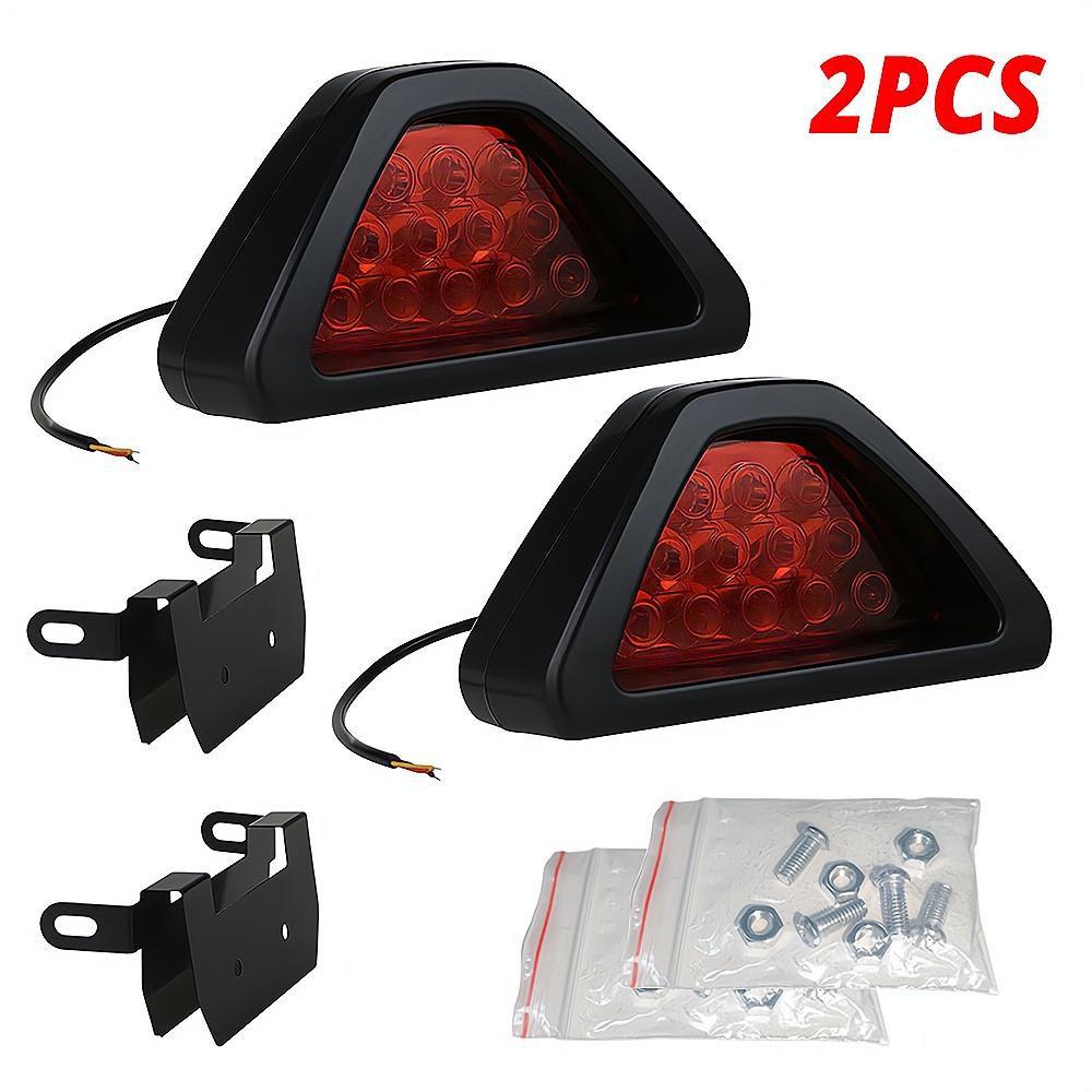 

2 шт. автомобильные мотоциклетные задние сигнальные лампы аксессуары 12 В светодиодные задние противотуманные фары треугольные красные светодиодные тормозные стробоскопы предупреждающая лампа 2PCS