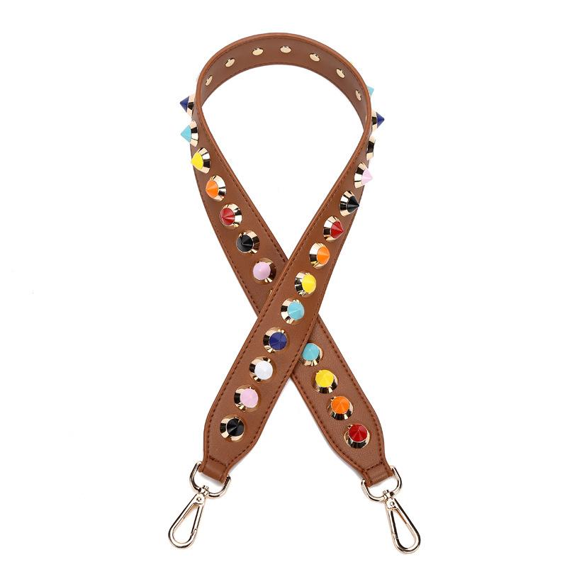 90cm Bunte Nieten Leder Taschengurt Crossbody Schultergurte Handtaschengriff Ersatz Damen DIY Geldbörsen Zubehör
