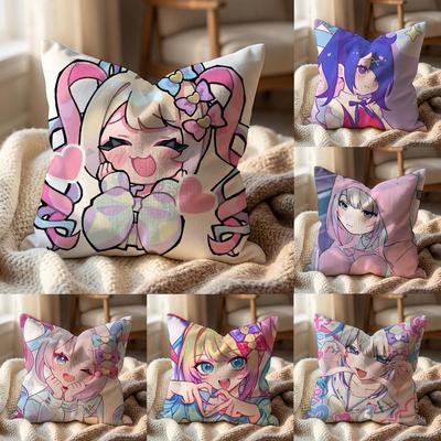 Kawayii Needy Streamer Overload Cushion Cover Multi-Scene Pillow Cover for Home & Car - Reversible, Soft & Durable for Daily Use