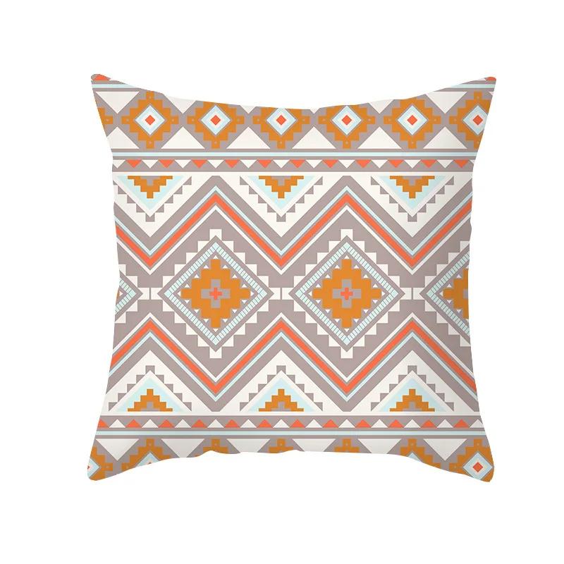 Bohemian Geometric Retro Printed Pattern Polyester Cushion Cover for Home Living Room Sofa Decoration Throw Pillow Pillowcase