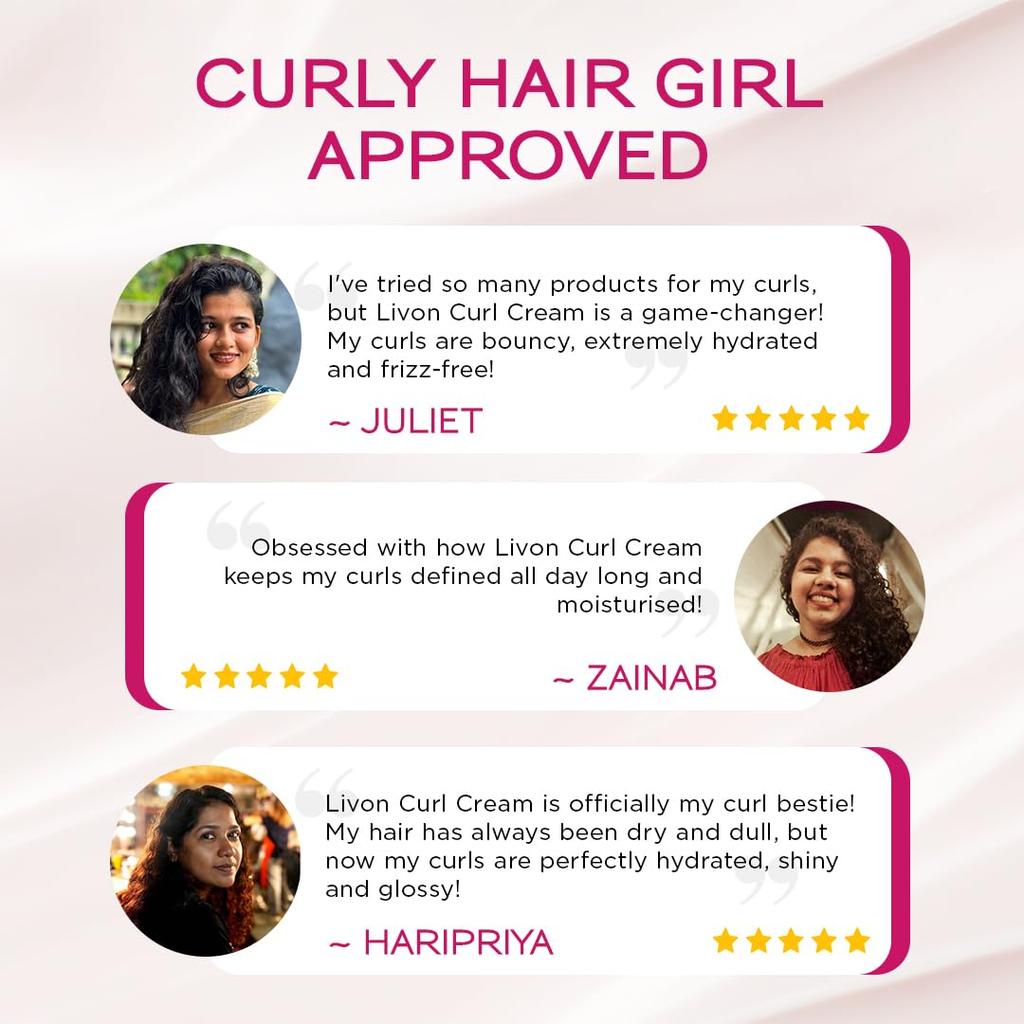 Livon Style Pro Curl Cream 100ml for Curly Coily Wavy Hair Intense Hydration Nourishment Leave In Hair Cream