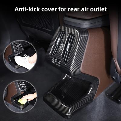 Car Rear Air Conditioning Outlet Vent Cover Trim Sticker Accessories Carbon Fiber ABS Style For BMW X1 U11 2023 2024 #469118