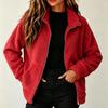 Damen Freizeitjacke mit lockerem Schnitt, Reißverschluss, Reverskragen und Taschen