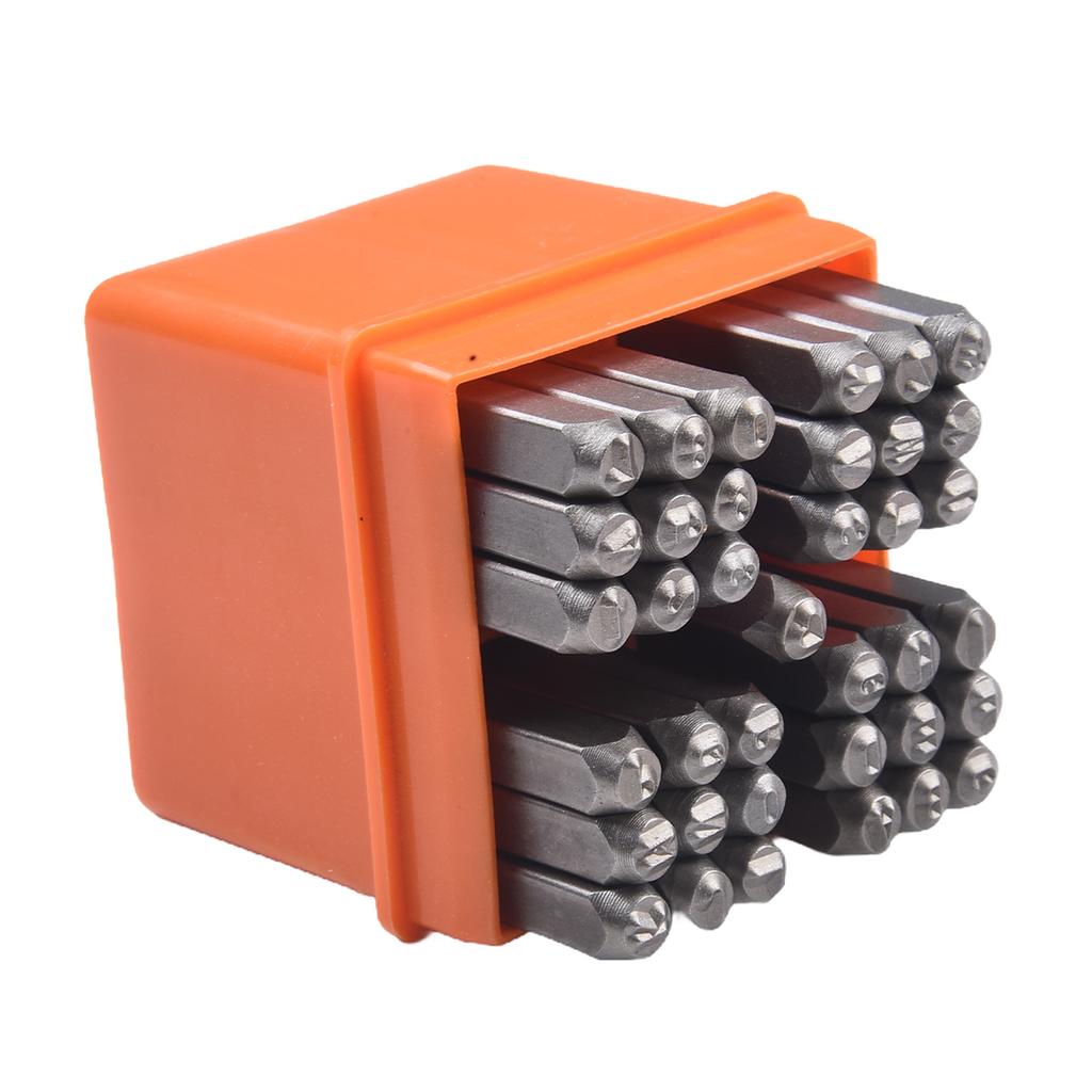 Buchstaben Zahlen Stempel Stempelset Stempelwerkzeug Handwerkzeuge mit Aufbewahrungsbox für DIY-Bastelarbeiten für Schmuck DIY 37-teiliges Schnitzwerkzeug