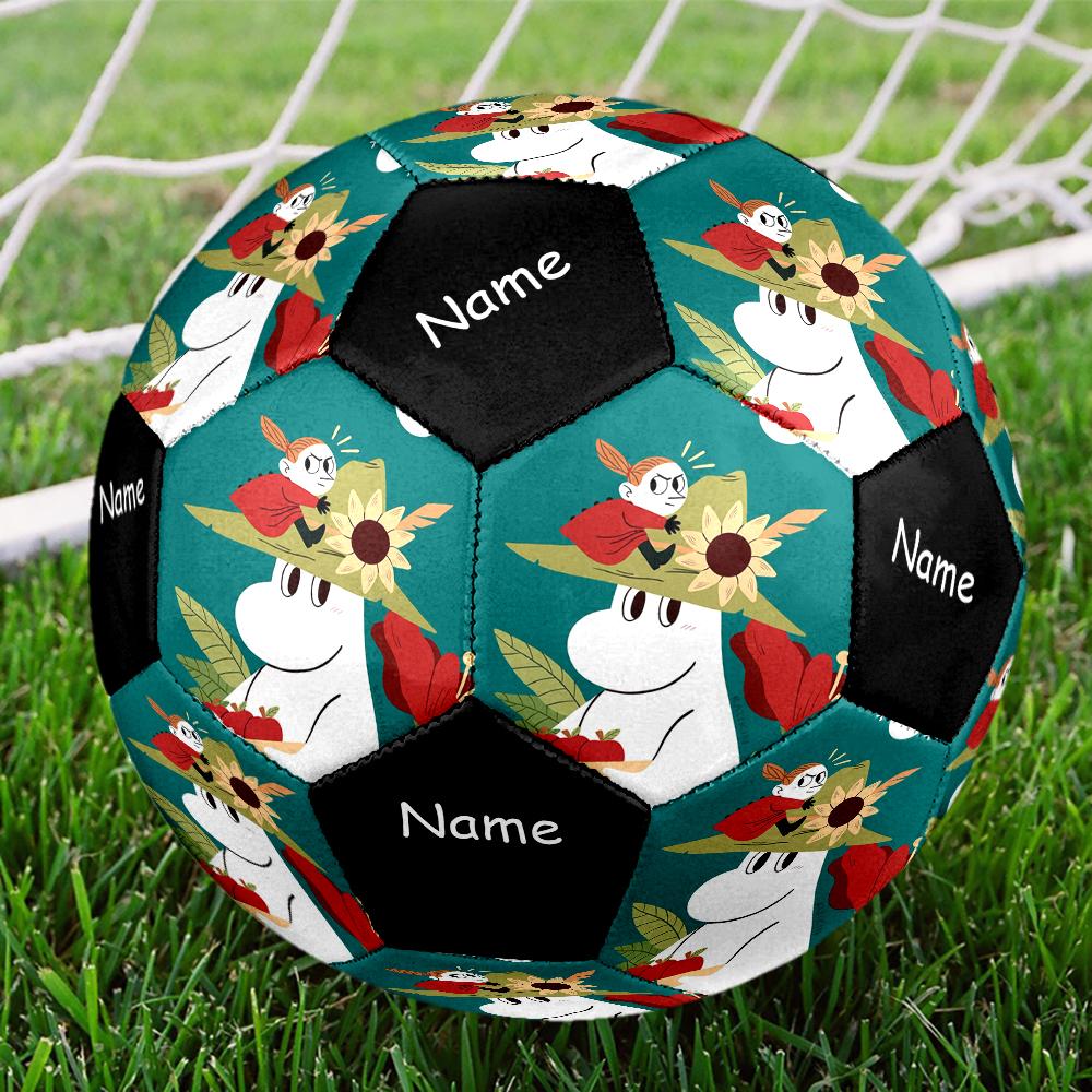 Custom Name Moomin Theme Size 5 Soccer Ball, Suitable for Both Indoor and Outdoor Matches, a Gift Suitable for Everyone.