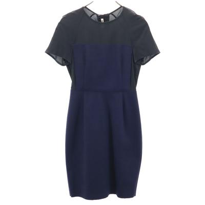 ACNE Short Sleeve Wool Switching Knee-length Dress 36 Navy Women Used