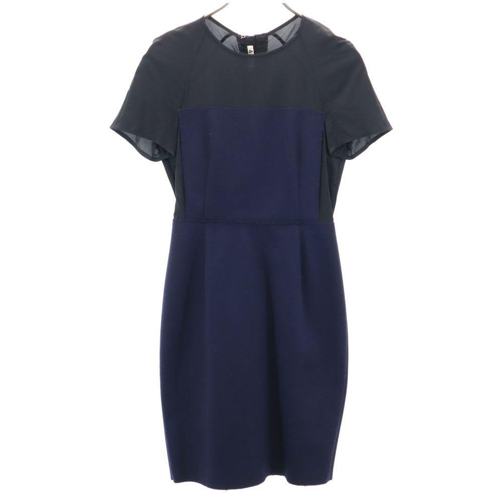 

ACNE Short sleeve Wool switching Knee-length dress 36 Navy Women Used