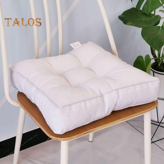Solid Color Square Seat Cushion Breathable Cotton Linen Thickened High Elastic Padded Super Soft Home Office Chair Tatami Sofa Floor Sitting Mat Pad