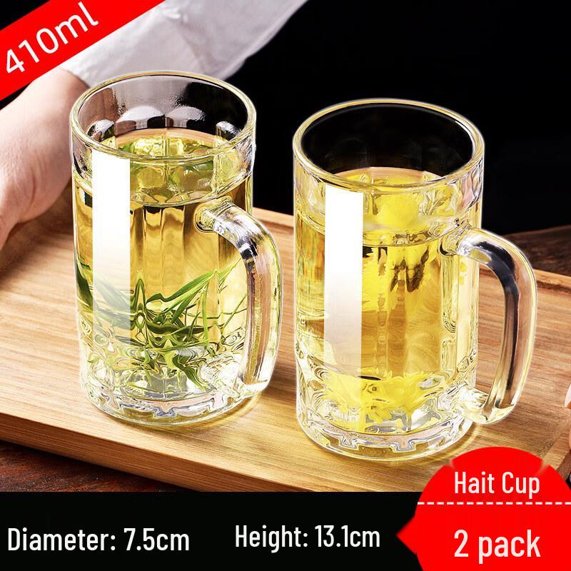 ZISIZ Heat-Resistant Tempered Glass Mug with Handle