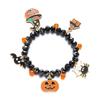 Zinc Zinc Zinc Alloy Pumpkin Pendant Bracelets Resin Crystal Beaded Bracelet Halloween Hand Chain  Gifts