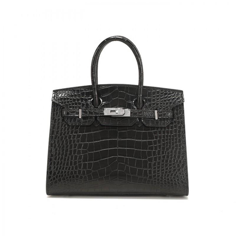 Womens Crocodile Texture Shoulder Bag Large