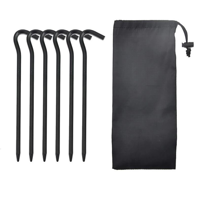 Tent Pegs Aluminum Alloy Ground Nail With Windproof Rope Buckle Set For Hammock Camping Awning
