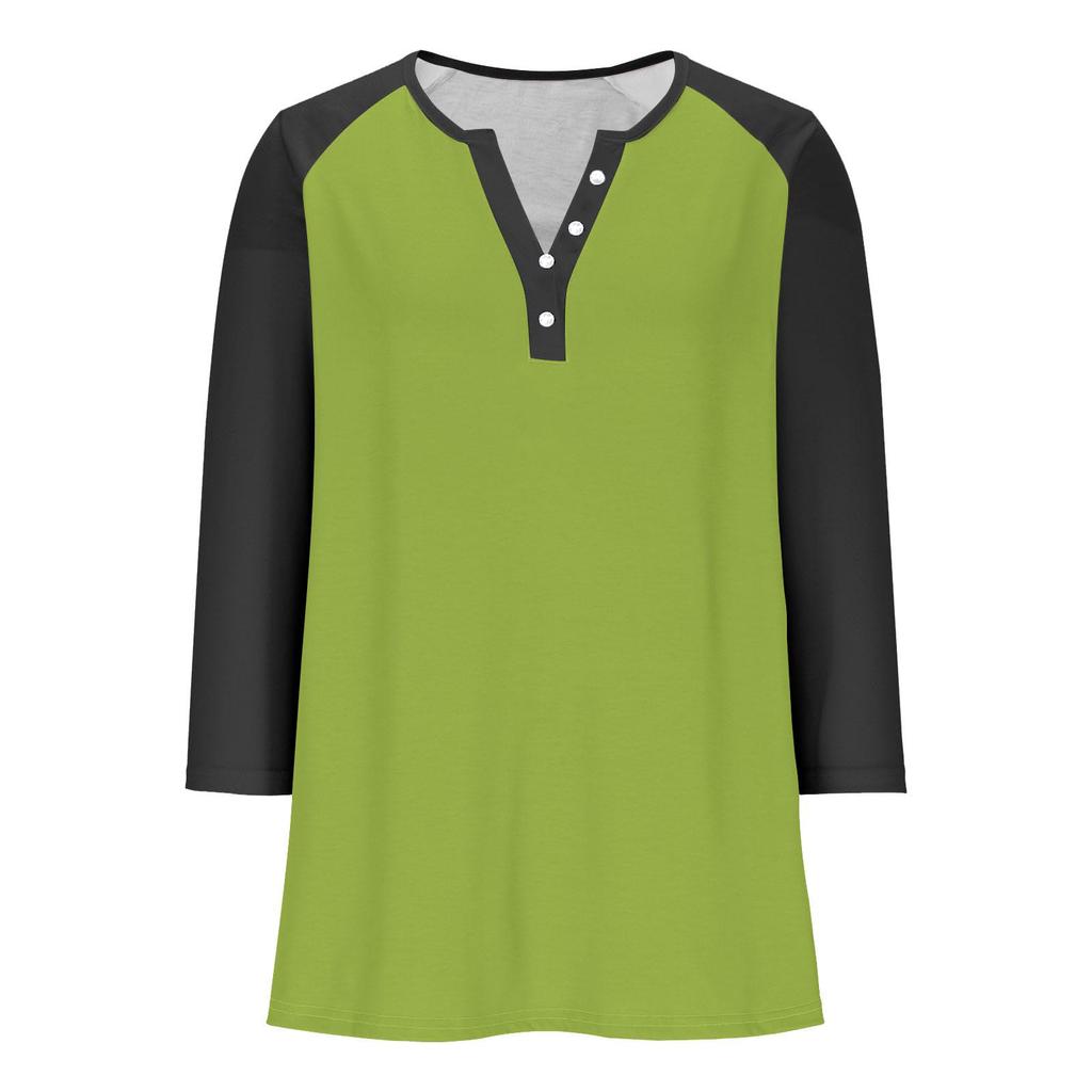 Print Tops For Youth Girls Round Neck 3/4 Sleeves T-Shirts Trendy Tops Outfit Tees