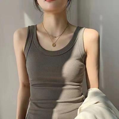Women's Fashion Casual Summer Spring Solid Color Print Sleeveless U-Neck Blouses & Shirts