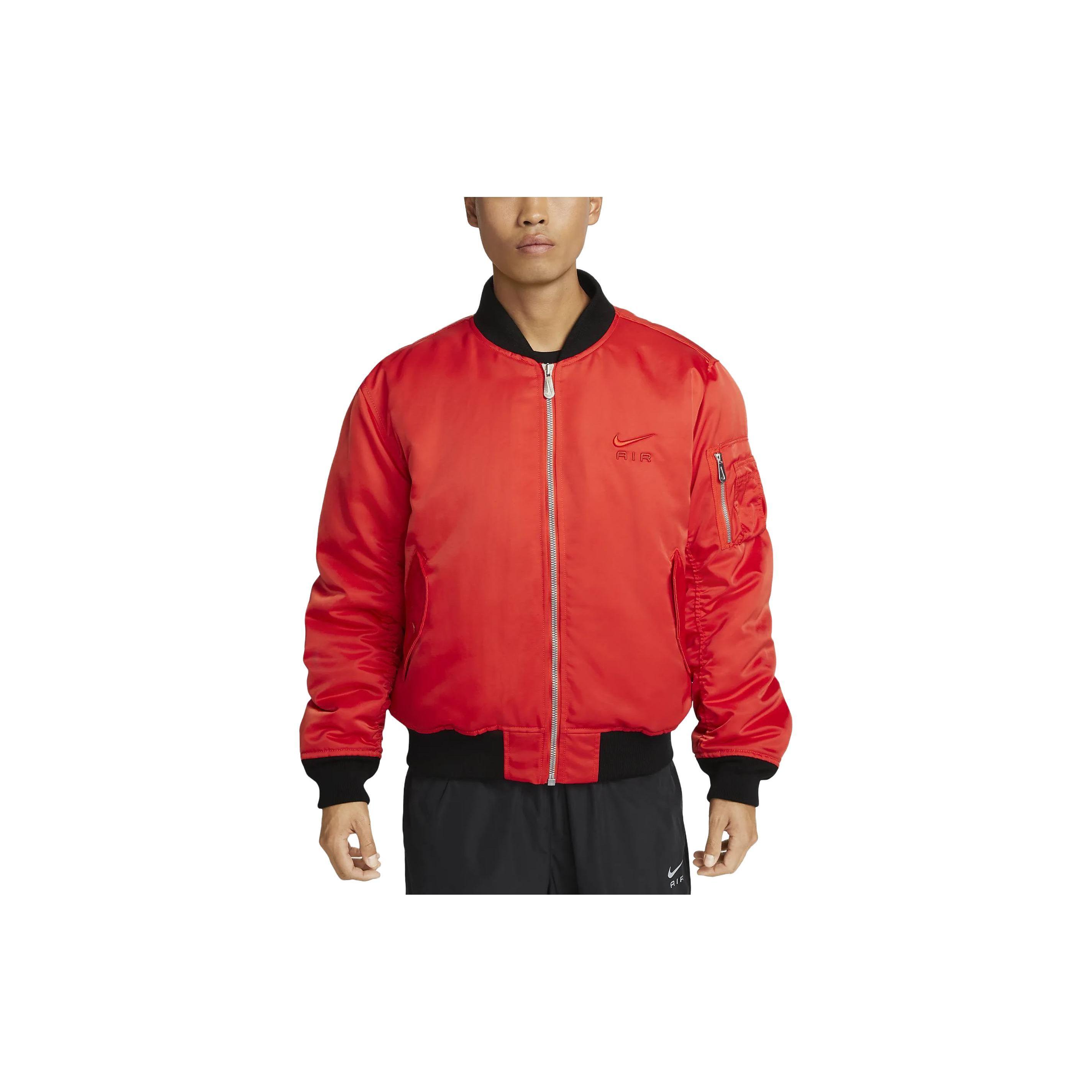Nike Air Therma-Fit Satin Bomber Jacket Men s Picante Red DV9891-633 M