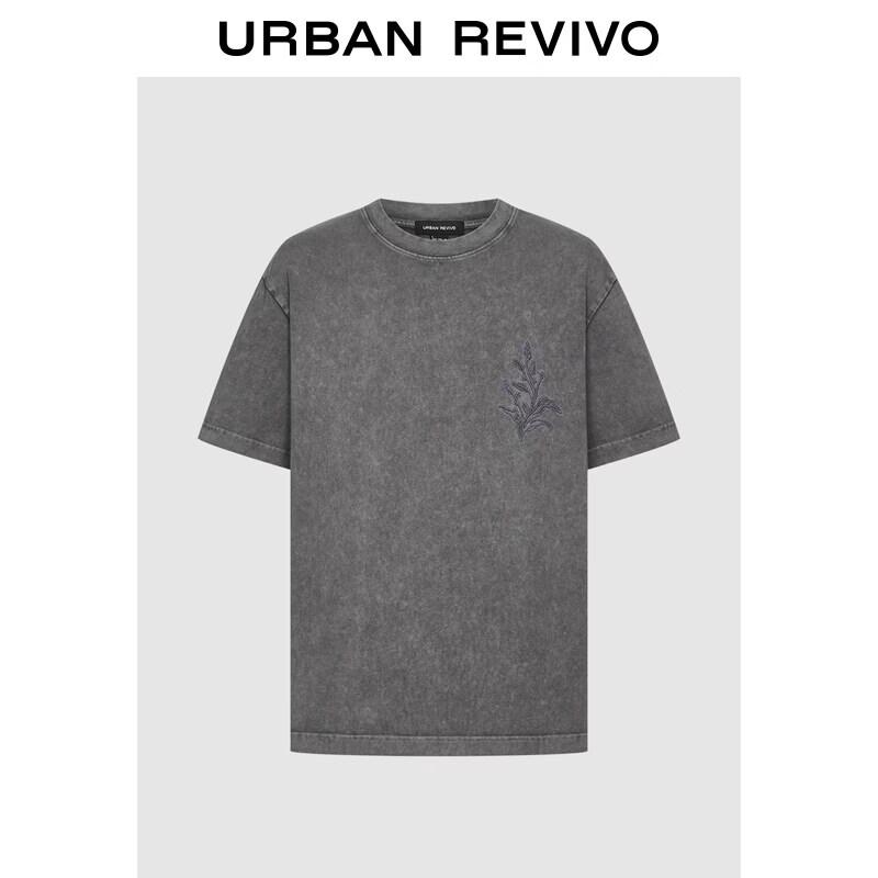 

Men s Retro Washed 3D Embroidered T-Shirt S