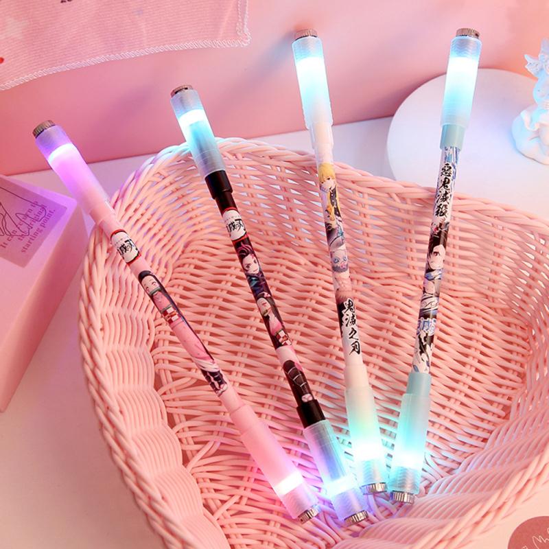 Cartoon Animation Light Spinning Pen Rolling Finger Rotating Luminous Signature Pen Student Learning
