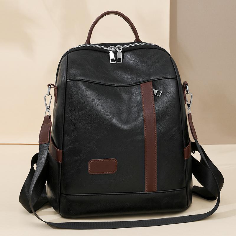 Weicher Lederrucksack Damen Große Kapazität Preppy Rucksack Verschleißfest Leichte Reisetasche